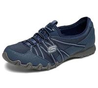 Skechers Bikers Lite Relive, Scarpe senza lacci Donna, Navy Mesh Duraleather Light Blue Trim, 38 EU