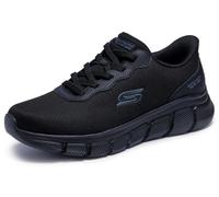 Skechers Bobs B Flex Glacial Edge - Sneaker da Uomo, in Rete Nera, Taglia 44