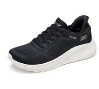 Skechers Bobs Squad Chaos-Current Muse Sneaker da Donna Senza Mani, Nero/Bianco, 36.5 EU