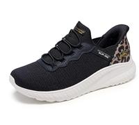 Skechers Donna Slip-ins: BOBS Sport Squad Chaos - Seize The Hour Sneaker in Nero, Taglia 36, Vegan, Lavabile in lavatrice