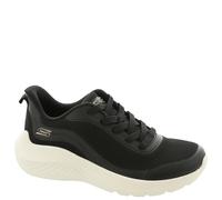 Skechers Donna BOBS Sport Squad Waves - Still Wading Sneaker in Nero, Taglia 38, Vegan, Lavabile in lavatrice