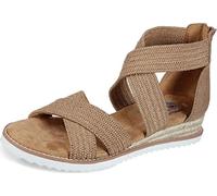 Skechers BOBS Women's Ankle Strap Sandal, Tan, 38 EU