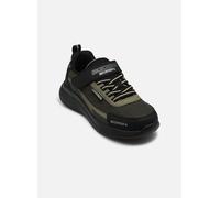 Skechers Bounder 2.0 Aqua Pace - Scarpe da Ginnastica da Ragazzo, Colore: Nero e Oliva, Sintetico/Tessuto/Finiture argentate, Taglia 42