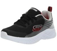 Skechers Boys - Sneaker, Black Textile/Synthetic/Silver & Red Tri,