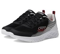 Skechers Boys, Sneaker, Black Textile/Synthetic/Silver & Red Tri, 30 EU