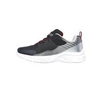 Skechers Boys - Sneaker, Black Textile/Synthetic/Silver & Red Trim,