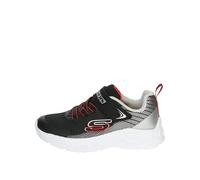 Skechers Boys, Sneaker, Black Textile/Synthetic/Silver & Red Trim, 43 EU