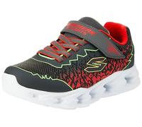 Skechers Boys, Sneaker, Charcoal Synthetic/Lime & Red Trim, 43 EU