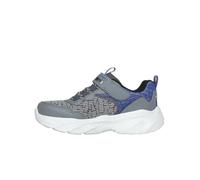 Skechers Boys, Sneaker, Charcoal Synthetic Textile Blue Trim, 34 EU