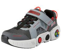 Skechers Boys, Sneaker, Grey Synthetic/Black Textile/Multi Trim, 43 EU