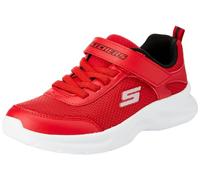 Skechers Boys, Sneaker, Red Textile/Synthetic/Black & Silver Trim, 35.5 EU