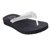 Skechers Cali, Meditazione Farfalle Giardino Donna, Bianco Duraleather Gem Strass Trim, 41 EU