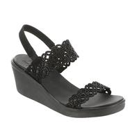 Skechers Cali - Sandali da donna con zeppa Rumble on-Sassy DayZ, Nero/nero, 42 EU