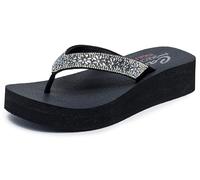Skechers Cali, Vinyasa Wild Daisies Donna, Black Mitobuck Gem Stone Trim, 35 EU