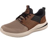 Skechers Delson 3.0-Cicada 210238, Slip on in Pizzo Elastico Lavorato a Maglia Uomo, Marrone, 41 EU Larga