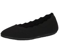Skechers Cleo 2.0-Love Spell Scalloped Knit Skimmer Flats with Air-Cooled Memory Foam, Mocassino Basso Donna, Maglia Nera, 36 EU