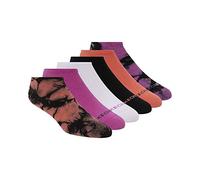 Skechers Confezione da 6 calzini da donna non in spugna, confezione da 6 paia di calzini non in spugna, Combinazione Tie-Dye Nero, 9-11