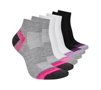 Skechers Confezione da 6 calzini Quarter Crew, Grigio - Medium Grey, 9-11