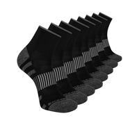 Skechers Confezione da 8 calzini da uomo Work Collection High Quarter Crew, extra Cushion & Mesh Ventilation Socken, nero, 10-13