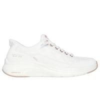 Skechers Contour Foam Golden Hour, Scarpe da Ginnastica Donna, White Mesh/Duraleather/Leather/Rose Gold Trim, 37.5 EU