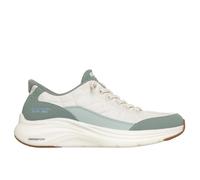 Skechers Contour Foam Natural EaseSneaker Donna, Finiture in Pelle Duraleather Salvia Bianco, 40 EU