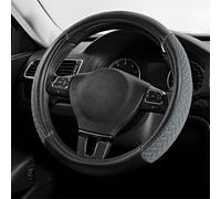 Skechers Coprivolante in pelle con ammortizzazione massima, universale, adatto per auto da 35,6 cm, 1/2-38,1 cm, adatto per SUV, furgoni, berline, auto, camion, grigio