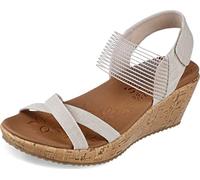 Skechers Cork Wedge, Sandali con Zeppa Donna, Naturale, 40 EU