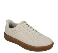 Skechers Scarpe senza lacci con doppia ventilazione per la corte, scarpe da uomo, Bianco naturale, 41 EU Ancho