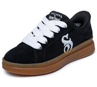 Skechers Donna Courtside Cali Girlz Slip-In ALLENATRICE, Black Suede/ White Duraleather, 40 EU