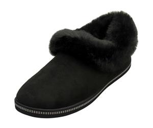 Skechers Cozy Campfire Winter Nights, Pantofole Donna, Black Microfiber/Faux Fur, 38.5 EU
