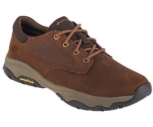 Skechers Craster Fenzo, Scarpe Casual Uomo, Dark Brown Leather, 42 EU