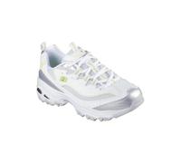 Skechers D´Lites Chromatic 150246 WSLM - Sneaker da donna, Bianco Silver Lime, 42 EU