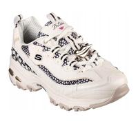Skechers D lites-Floral, Scarpe da Ginnastica Donna, Bianco Nero, 36 EU