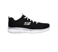 Skechers Graceful Get Connected, Sneaker Donna, Black Mesh White Trim, 42 EU