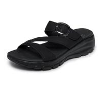 Skechers Easy Going-Slide on By, Sandali a Ciabatta Donna, Nero/Nero, 37.5 EU