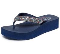 Skechers Damen Cali Meditation Butterfly Garden, Navy Mitobuck Multi Gem Stone Trim, 38 EU