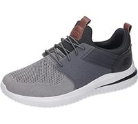 Skechers Delson 3.0 Cicala, Scarpe da ginnastica Uomo, Grigio Nero Maglia A Maglia W Sintetico, 41.5 EU