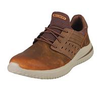 Skechers Sneaker Uomo Delson 3.0 Ezra Pelle e mesh Marrone/Grigio Taglia 42,5