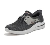 Skechers, Delson 3.0-Roth 210606, Scarpe da Uomo con Lacci Elastici, Profilo Basso, Nero/Grigio, 41 EU