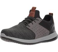 Skechers Delson - Camben, Scarpe Uomo, Black Gray Mesh W Synthetic Bkgy, 47.5 EU