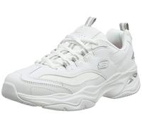 Skechers D'lites 4.0 Fresh Diva, Sneaker Donna, White Leather Mesh Gray Trim, 38 EU