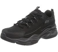 Skechers D'lites 4.0, Sneaker Uomo, Black Leather Pu Mesh Black Trim, 44 EU