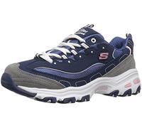 Skechers D'lites Biggest Fan, Sneaker Donna, Blu Navy Grey White, 35.5 EU