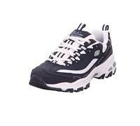 Skechers D'lites Biggest Fan, Sneaker Donna, Navy Trubuck White Mesh Carolina Blue Trim, 41 EU