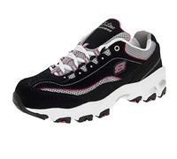 Skechers, D'Lites Biggest Fan Wide, Sneaker, Donna, Nero (Black/Pink), 39.5 EU