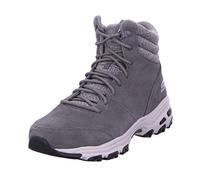 Skechers D'lites - Chill Flurry, Stivaletti Donna, Grigio Charcoal Suede Knit Ccl, 36.5 EU