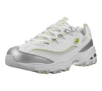 Skechers D'Lites Chromatic - Sneaker da donna, Bianco Silver Lime, 39 EU