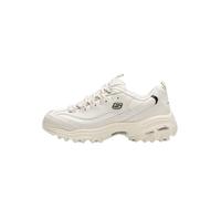 Skechers D'Lites Fresh StartSneakers Donna, Pelle Bianco Sporco Mesh Argento Trim, 37 EU