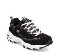 Skechers D'Lites-Me Time Lace Up Fashion Sneakers, Scarpe da Ginnastica Donna, Nero Oro Rosa, 7.5 US Wide