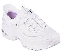 Skechers D'Lites New Scene - Sneaker da Donna, Senza Lacci, Senza Mani, Bianco/Argento, 36 EU